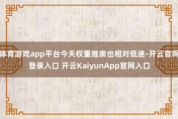 體育游戲app平臺今天權(quán)重推崇也相對低迷-開云官網(wǎng)登錄入口 開云KaiyunApp官網(wǎng)入口