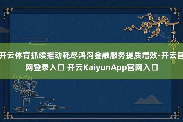 開云體育抓續(xù)推動(dòng)耗盡鴻溝金融服務(wù)提質(zhì)增效-開云官網(wǎng)登錄入口 開云KaiyunApp官網(wǎng)入口